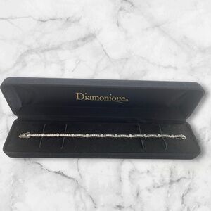 Diamonique Tennis Bracelet .925 Sterling Silver CZ.
